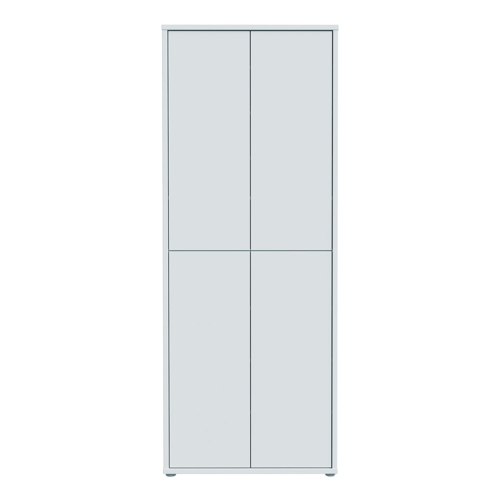 Alice Springs Tall Shoe Cabinet with 4 Doors Push-to-Open in Light Grey