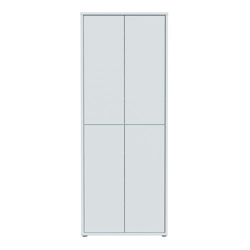 Alice Springs Tall Shoe Cabinet with 4 Doors Push-to-Open in Light Grey