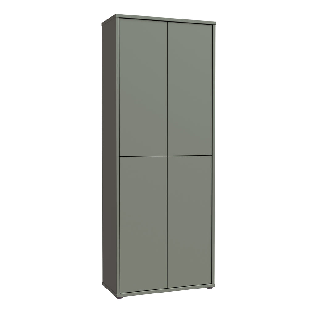 Alice Springs Tall Shoe Cabinet with 4 Doors Push-to-Open in Sage Green