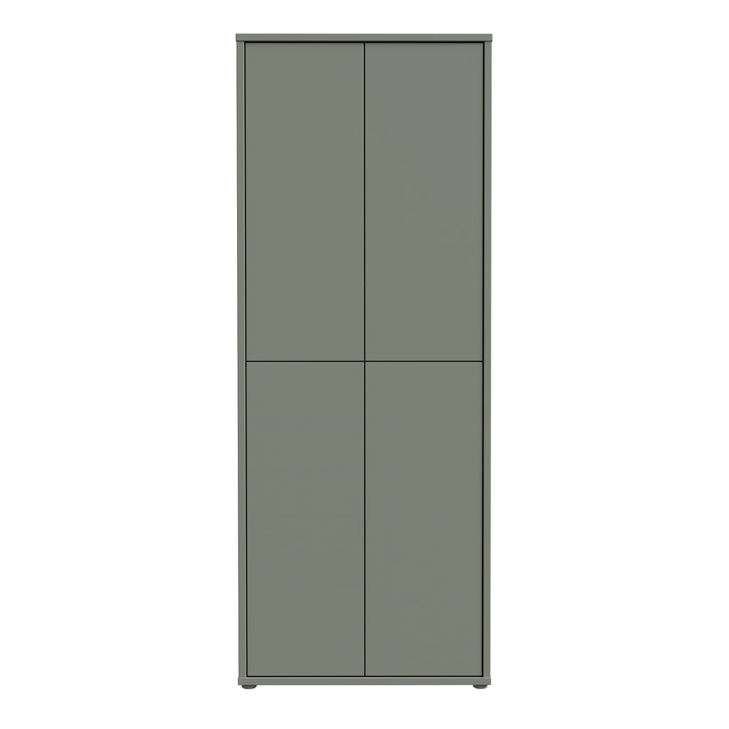 Alice Springs Tall Shoe Cabinet with 4 Doors Push-to-Open in Sage Green