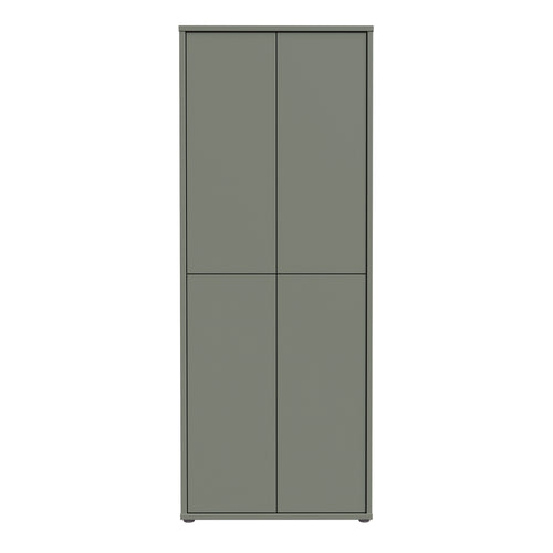 Alice Springs Tall Shoe Cabinet with 4 Doors Push-to-Open in Sage Green
