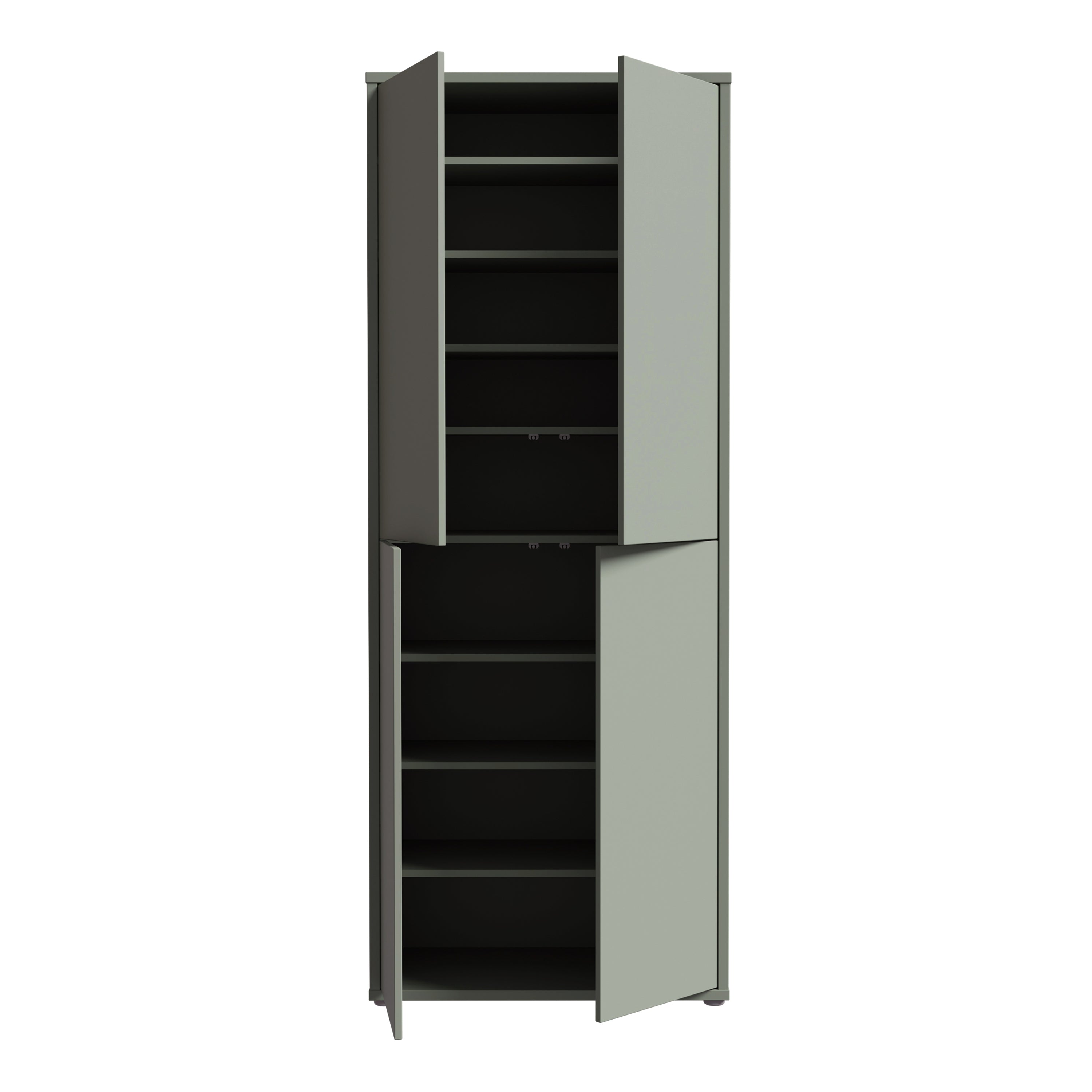 Alice Springs Tall Shoe Cabinet with 4 Doors Push-to-Open in Sage Green
