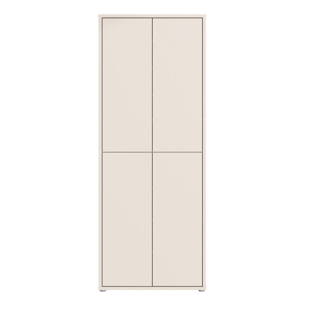 Alice Springs Tall Shoe Cabinet with 4 Doors Push-to-Open in Sand