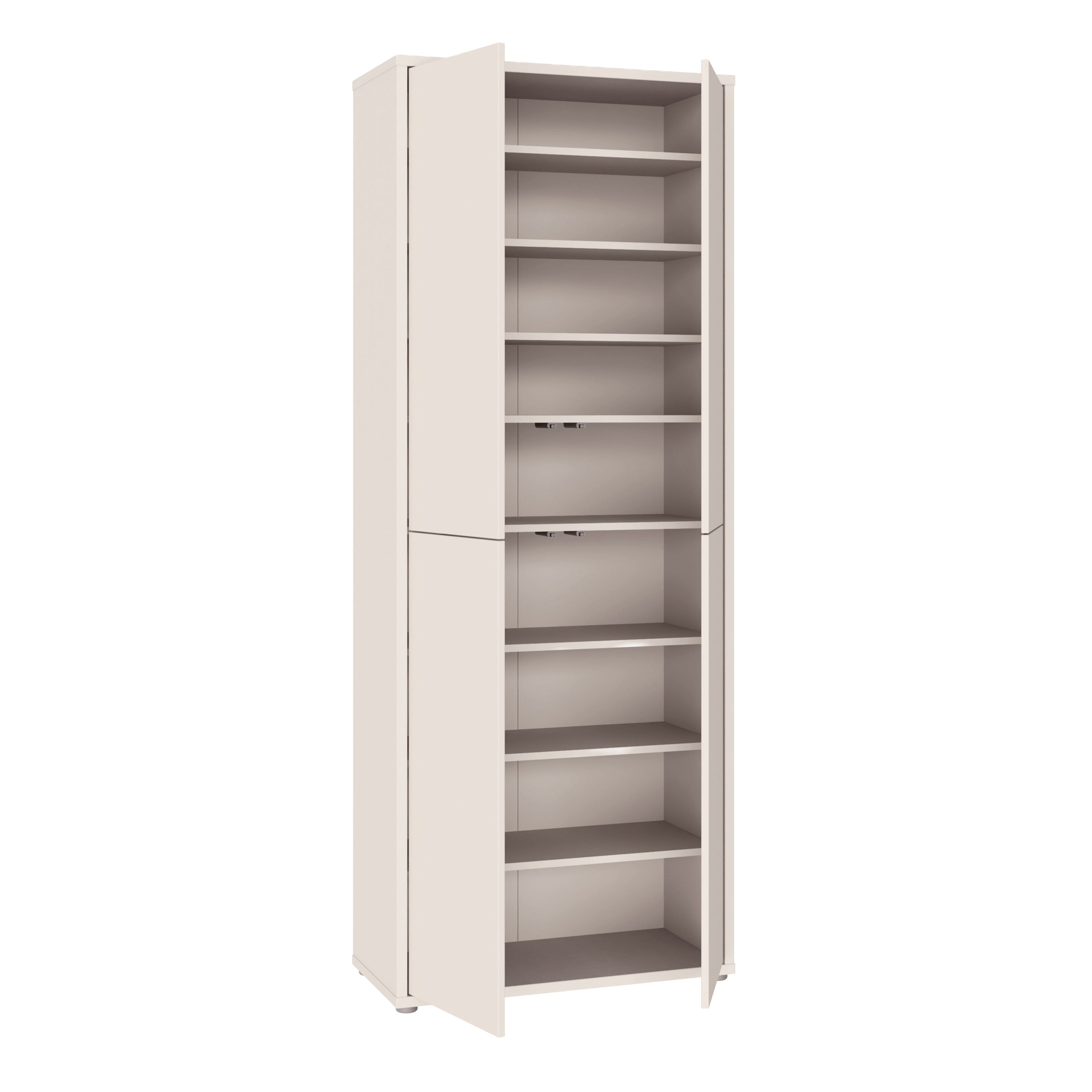 Alice Springs Tall Shoe Cabinet with 4 Doors Push-to-Open in Sand