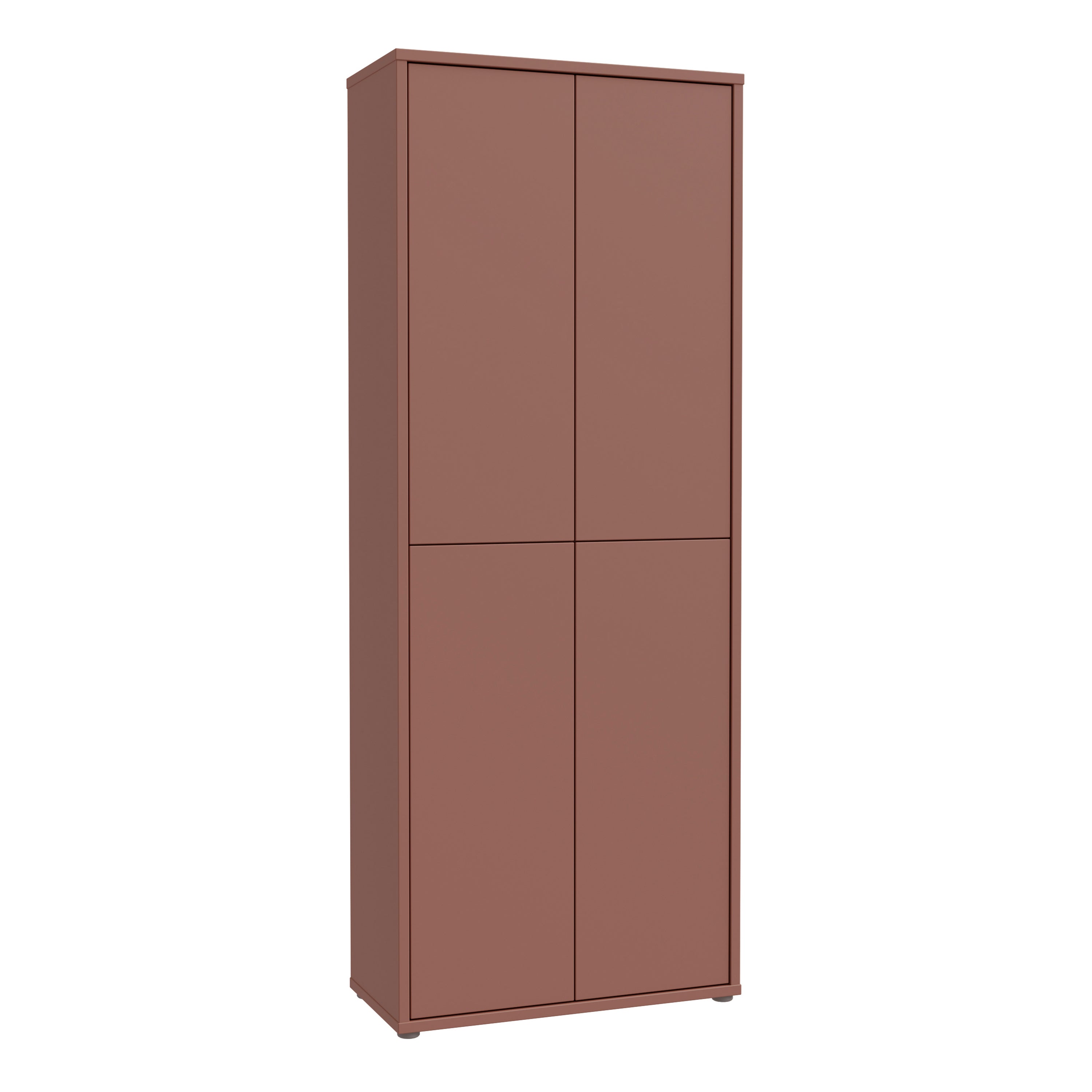 Alice Springs Tall Shoe Cabinet with 4 Doors Push-to-Open in Terracotta
