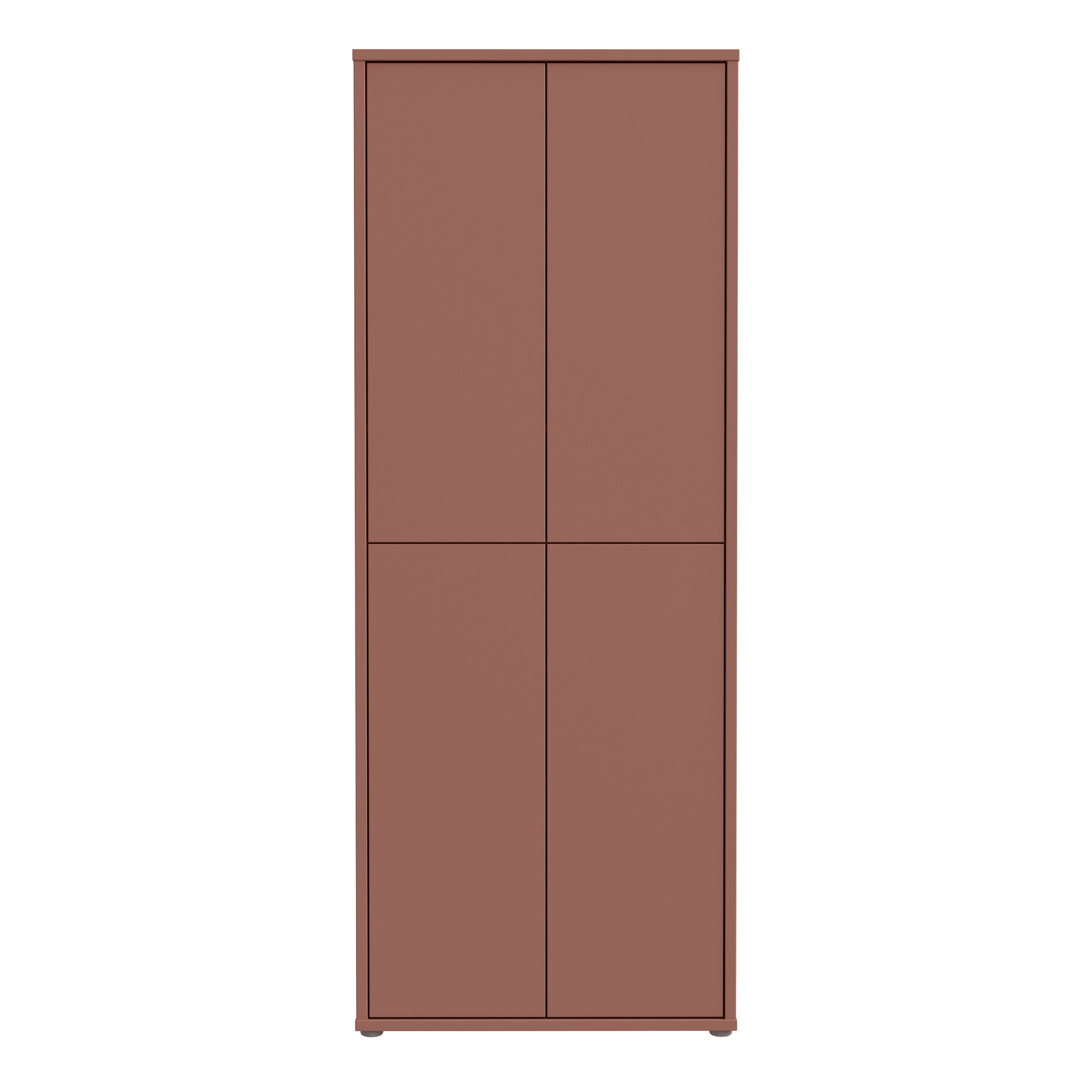 Alice Springs Tall Shoe Cabinet with 4 Doors Push-to-Open in Terracotta
