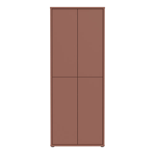 Alice Springs Tall Shoe Cabinet with 4 Doors Push-to-Open in Terracotta
