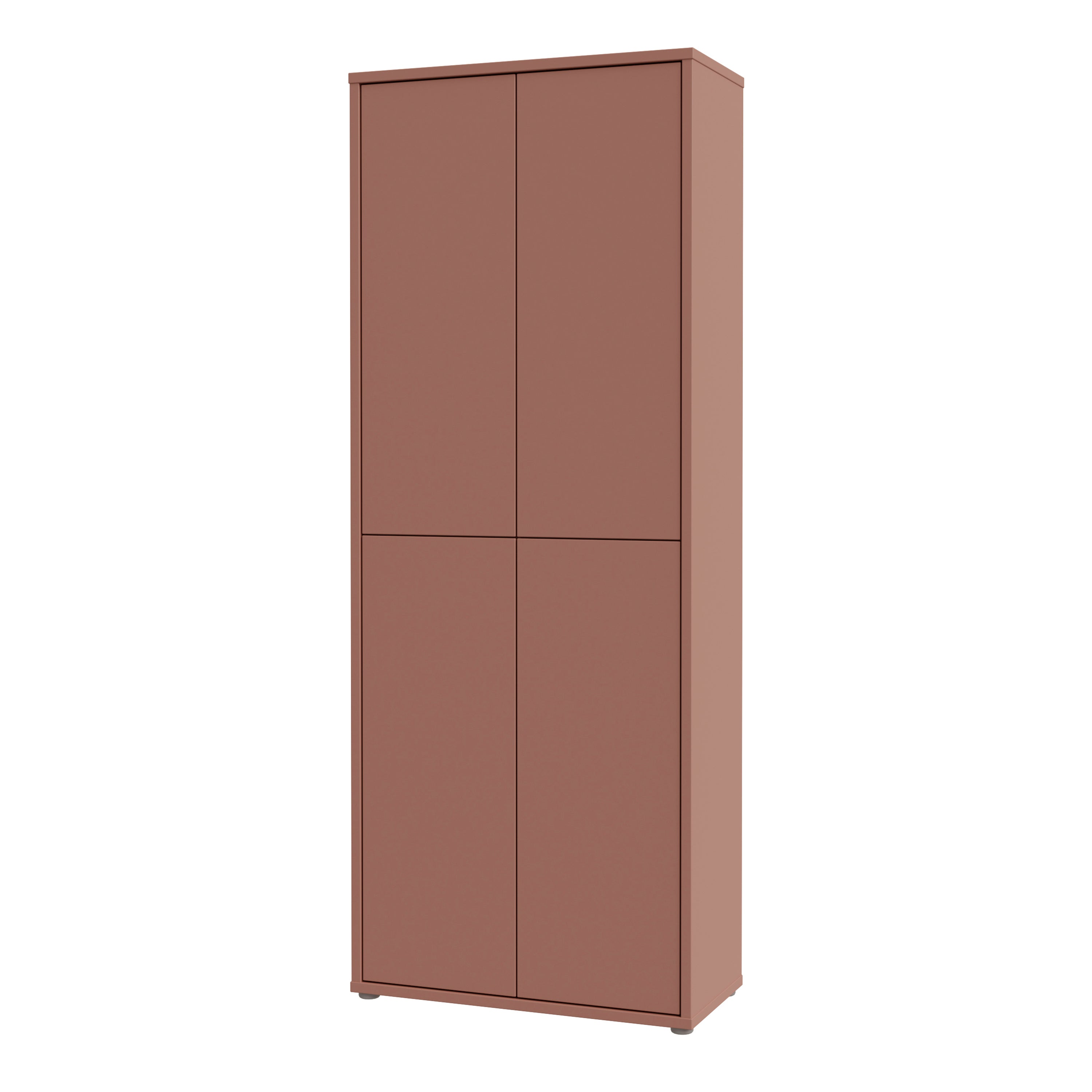 Alice Springs Tall Shoe Cabinet with 4 Doors Push-to-Open in Terracotta
