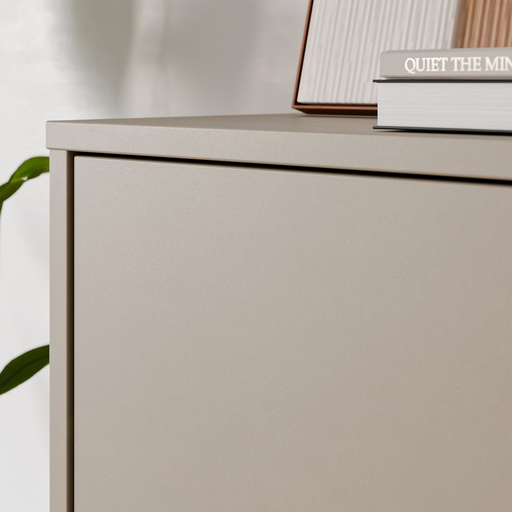 Alice Springs Tall Shoe Cabinet with 4 Doors Push-to-Open in Taupe