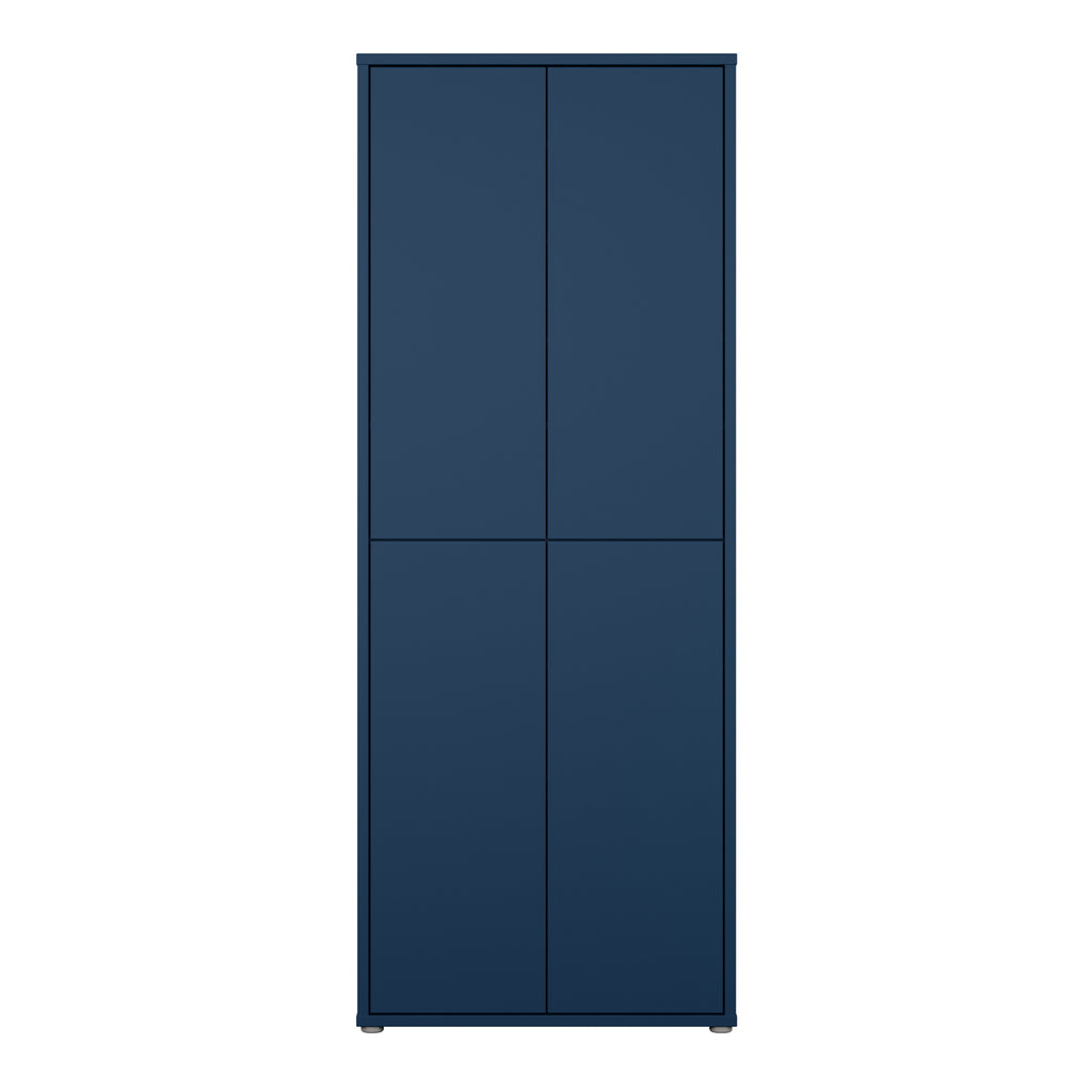 Alice Springs Tall Shoe Cabinet with 4 Doors Push-to-Open in Night Blue