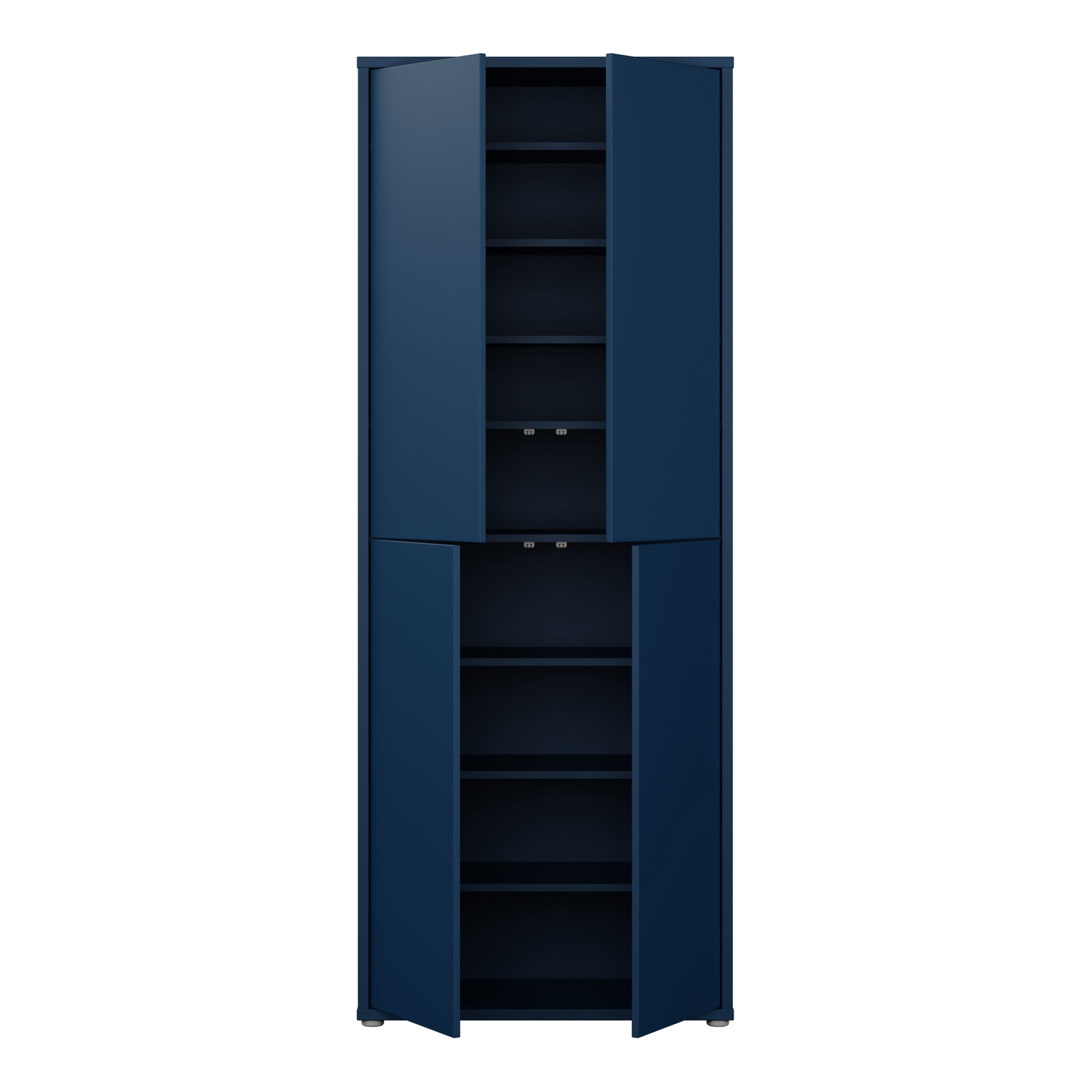 Alice Springs Tall Shoe Cabinet with 4 Doors Push-to-Open in Night Blue
