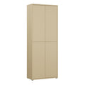 Alice Springs Tall Shoe Cabinet with 4 Doors Push-to-Open in Butter Yellow