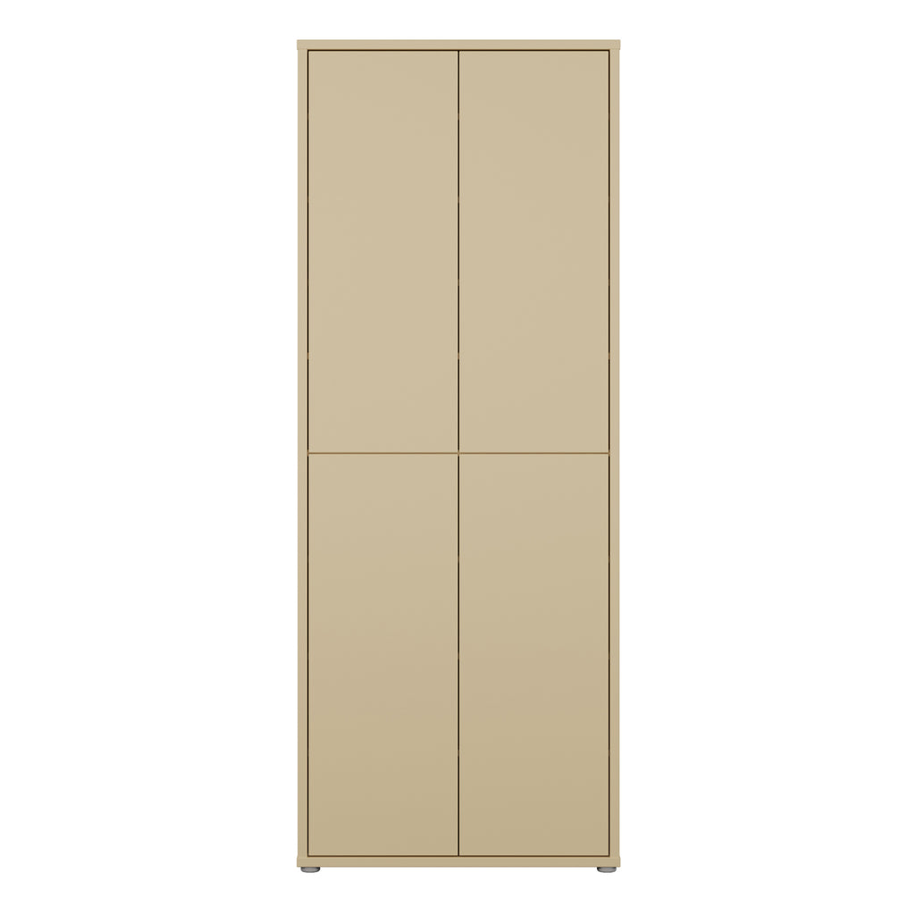 Alice Springs Tall Shoe Cabinet with 4 Doors Push-to-Open in Butter Yellow