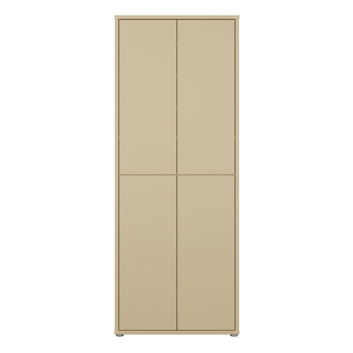 Alice Springs Tall Shoe Cabinet with 4 Doors Push-to-Open in Butter Yellow