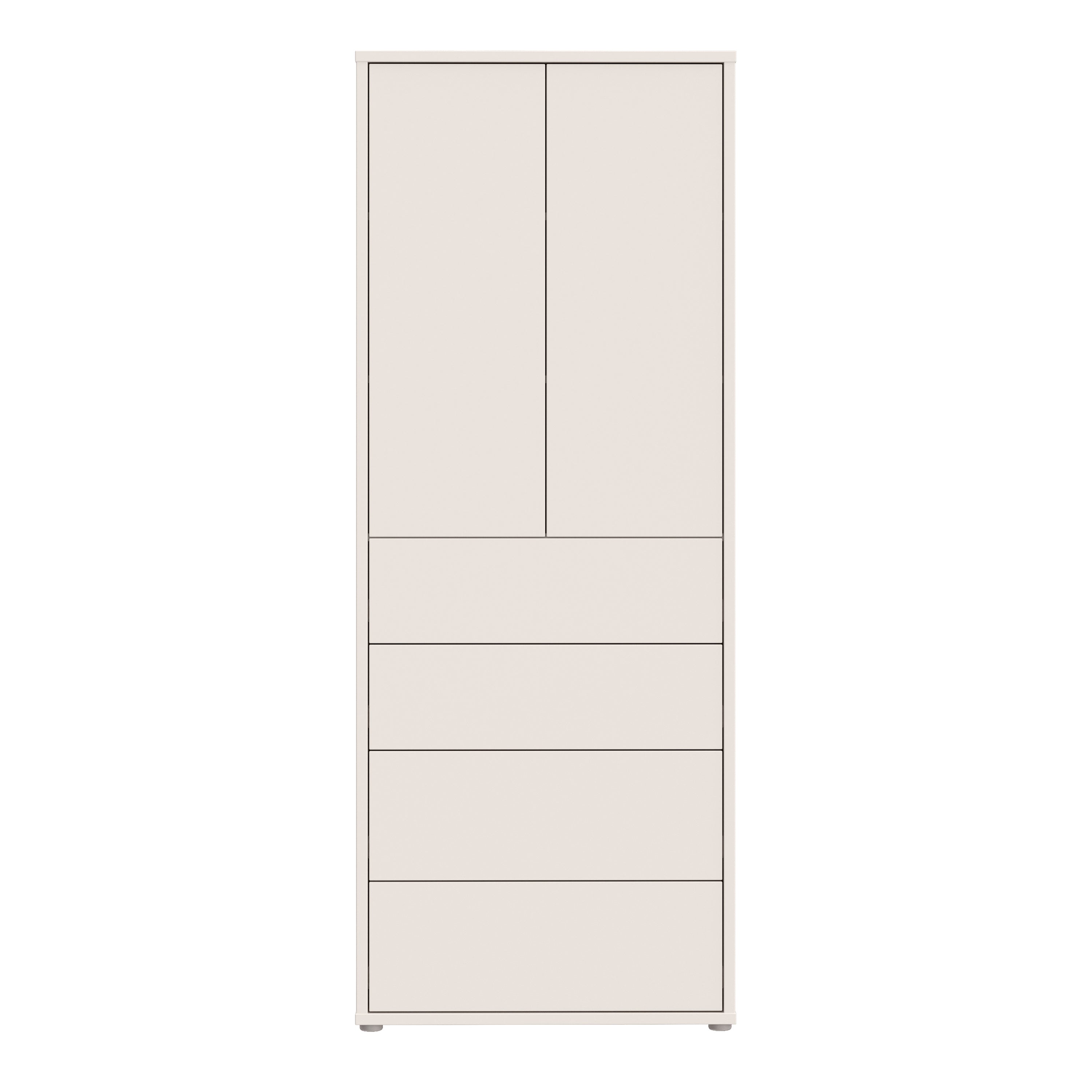 Alice Springs Tall Storage Cabinet with Push-to-Open Doors & 4 Drawers in Sand