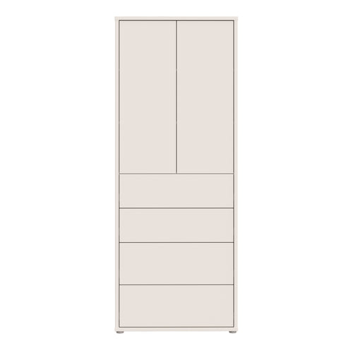 Alice Springs Tall Storage Cabinet with Push-to-Open Doors & 4 Drawers in Sand