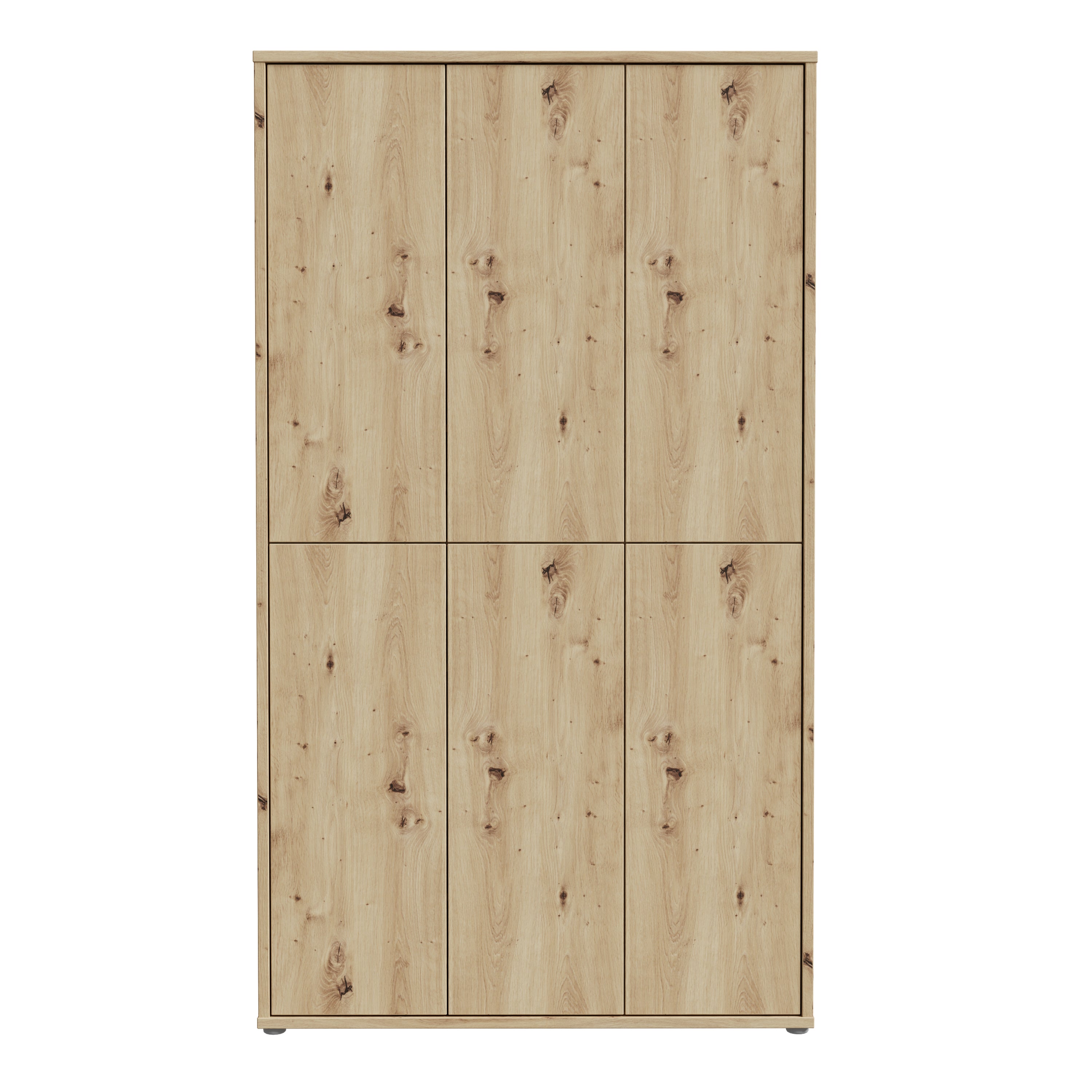 Alice Springs Shoe Cabinet with 6 Doors Push-to-Open in Artisan Oak