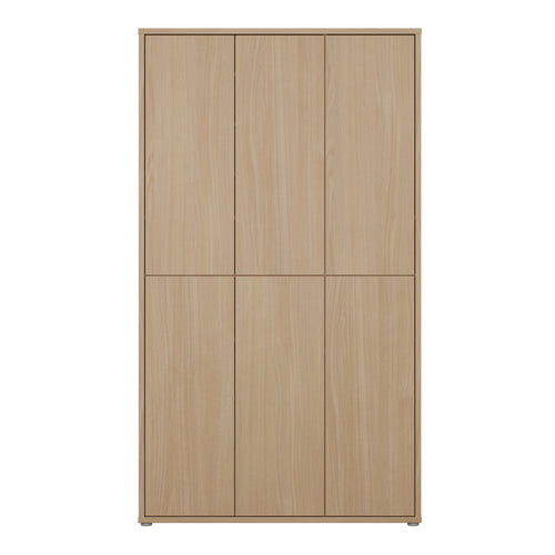 Alice Springs Tall Shoe Cabinet with 6 Doors Push-to-Open in Elegancia Oak