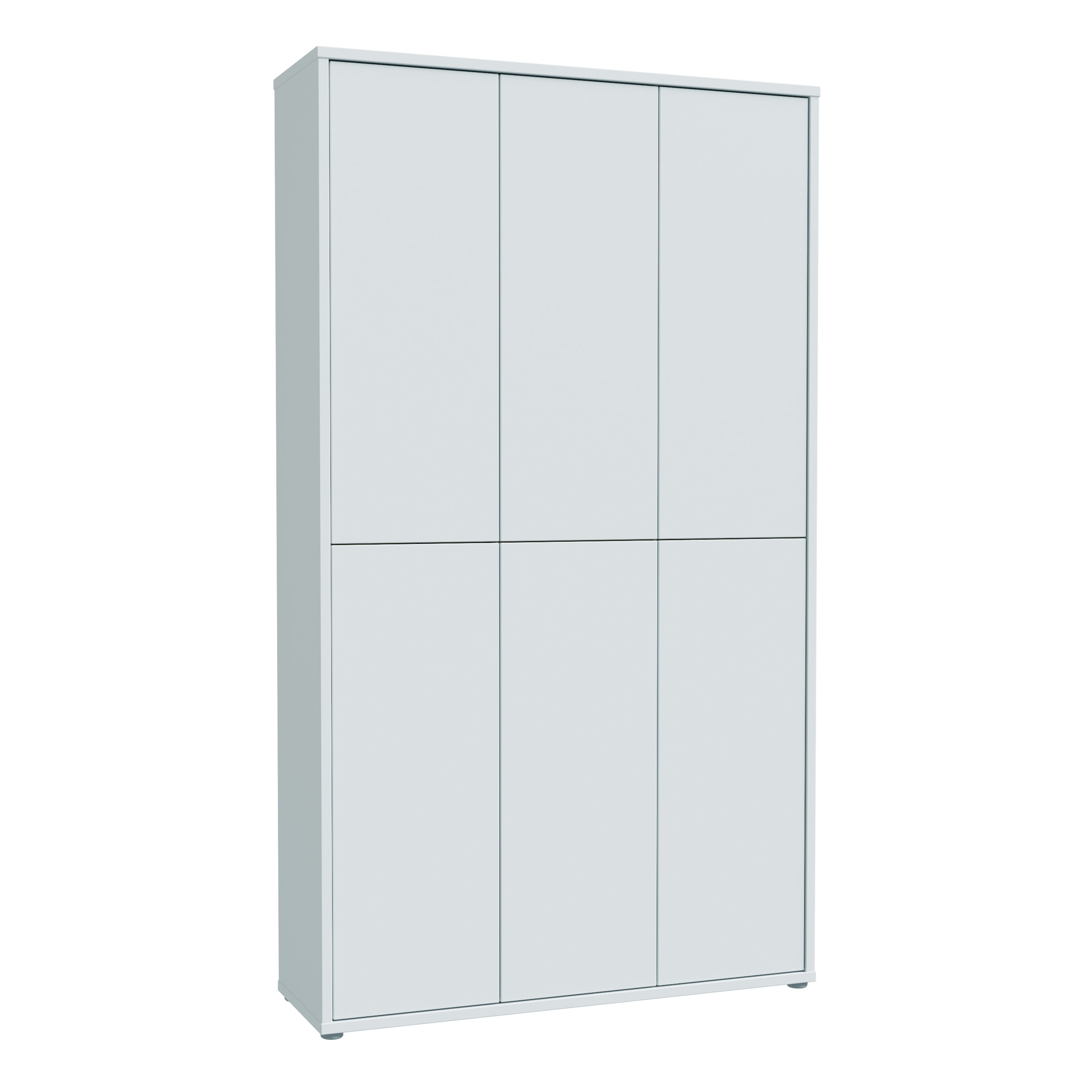 Alice Springs Tall Shoe Cabinet with 6 Doors Push-to-Open in Light Grey