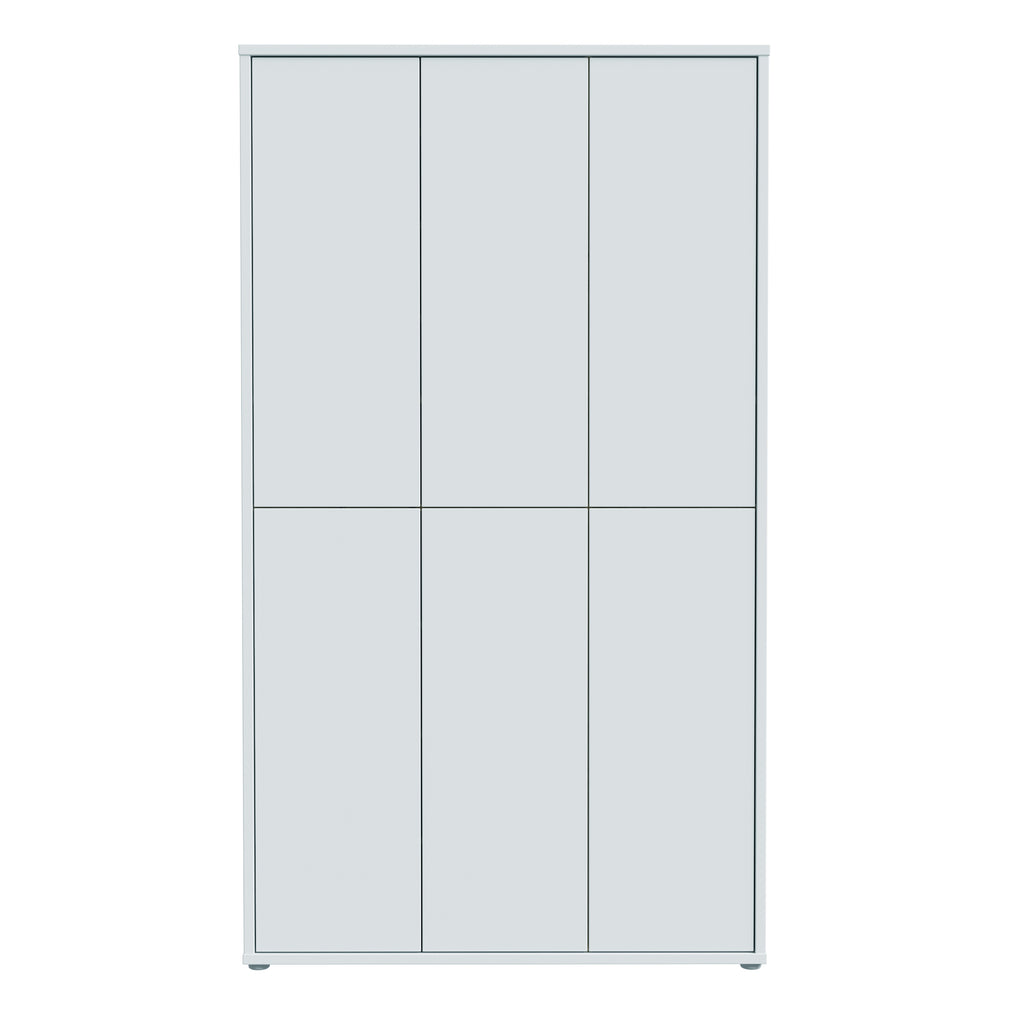 Alice Springs Tall Shoe Cabinet with 6 Doors Push-to-Open in Light Grey
