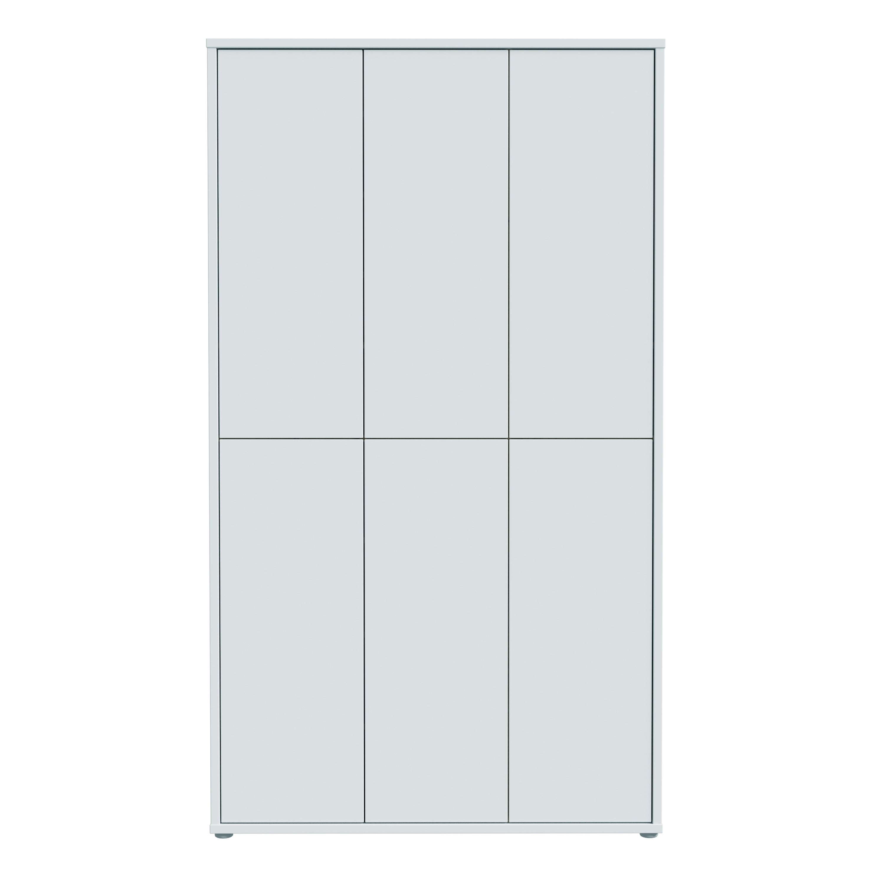Alice Springs Tall Shoe Cabinet with 6 Doors Push-to-Open in Light Grey