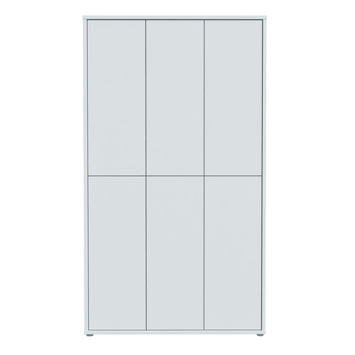 Alice Springs Tall Shoe Cabinet with 6 Doors Push-to-Open in Light Grey