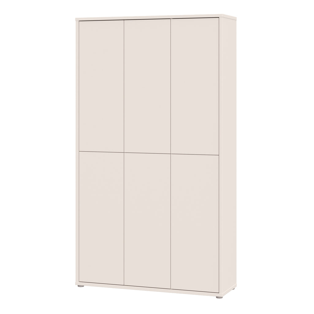 Alice Springs Tall Shoe Cabinet with 6 Doors Push-to-Open in Sand