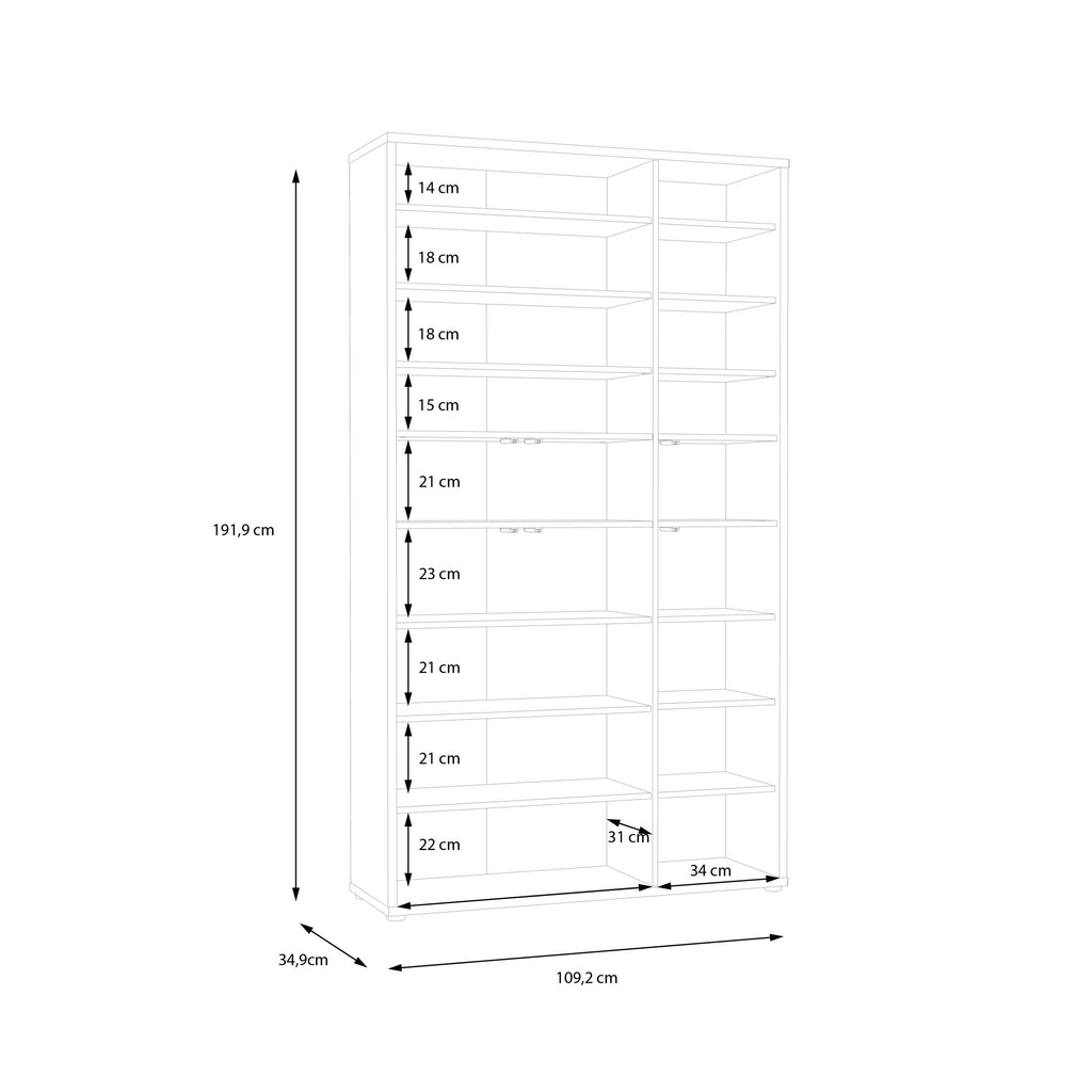 Alice Springs Tall Shoe Cabinet with 6 Doors Push-to-Open in Sand