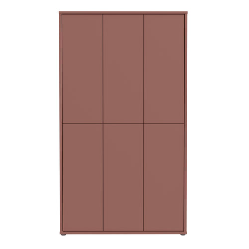 Alice Springs Tall Shoe Cabinet with 6 Doors Push-to-Open in Terracotta