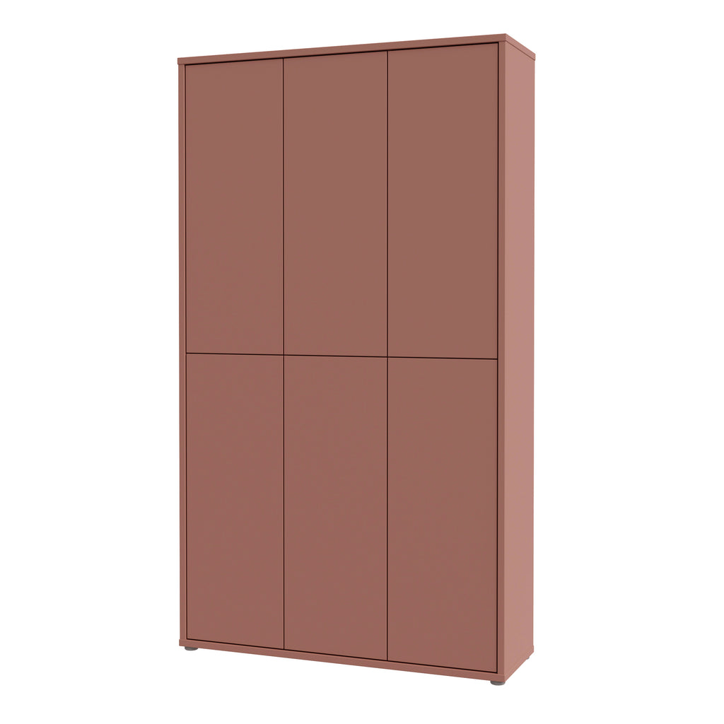Alice Springs Tall Shoe Cabinet with 6 Doors Push-to-Open in Terracotta
