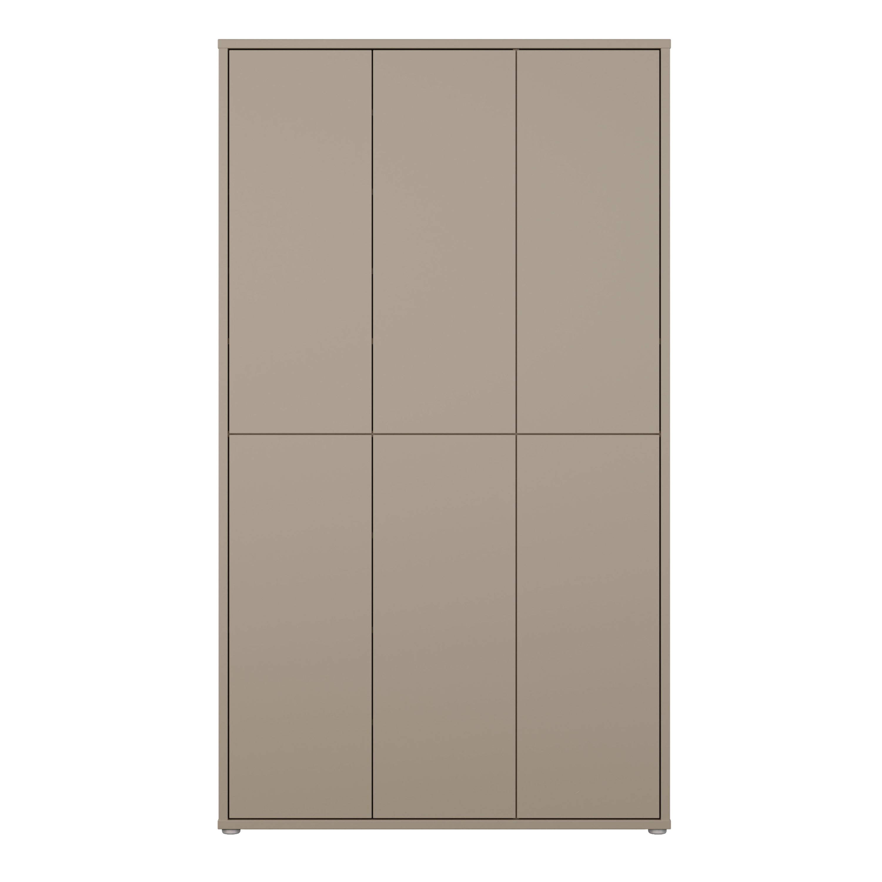 Alice Springs Tall Shoe Cabinet with 6 Doors Push-to-Open in Taupe