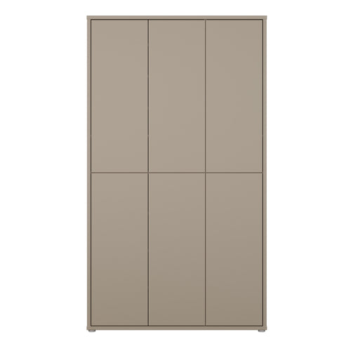 Alice Springs Tall Shoe Cabinet with 6 Doors Push-to-Open in Taupe