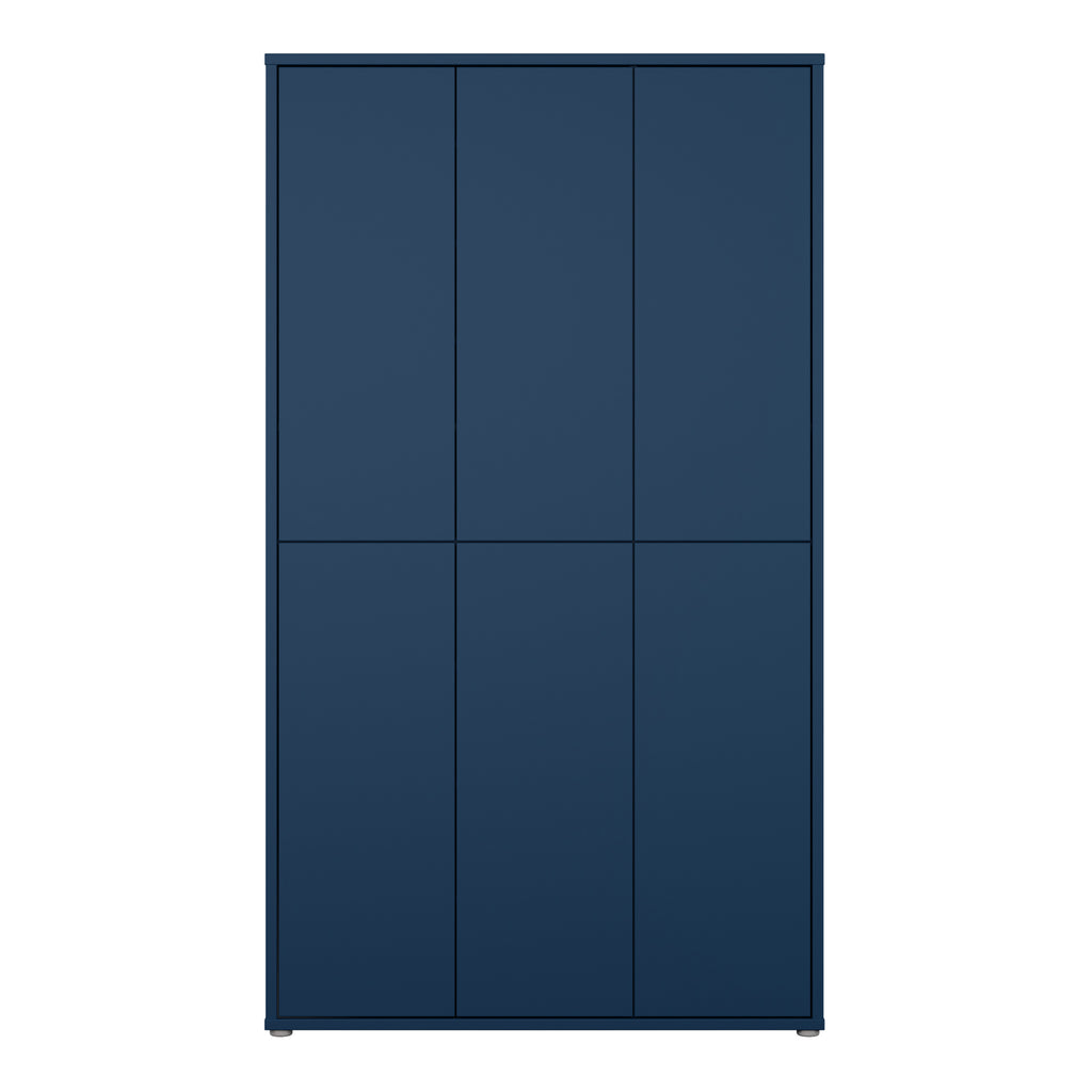Alice Springs Tall Shoe Cabinet with 6 Doors Push-to-Open in Night Blue