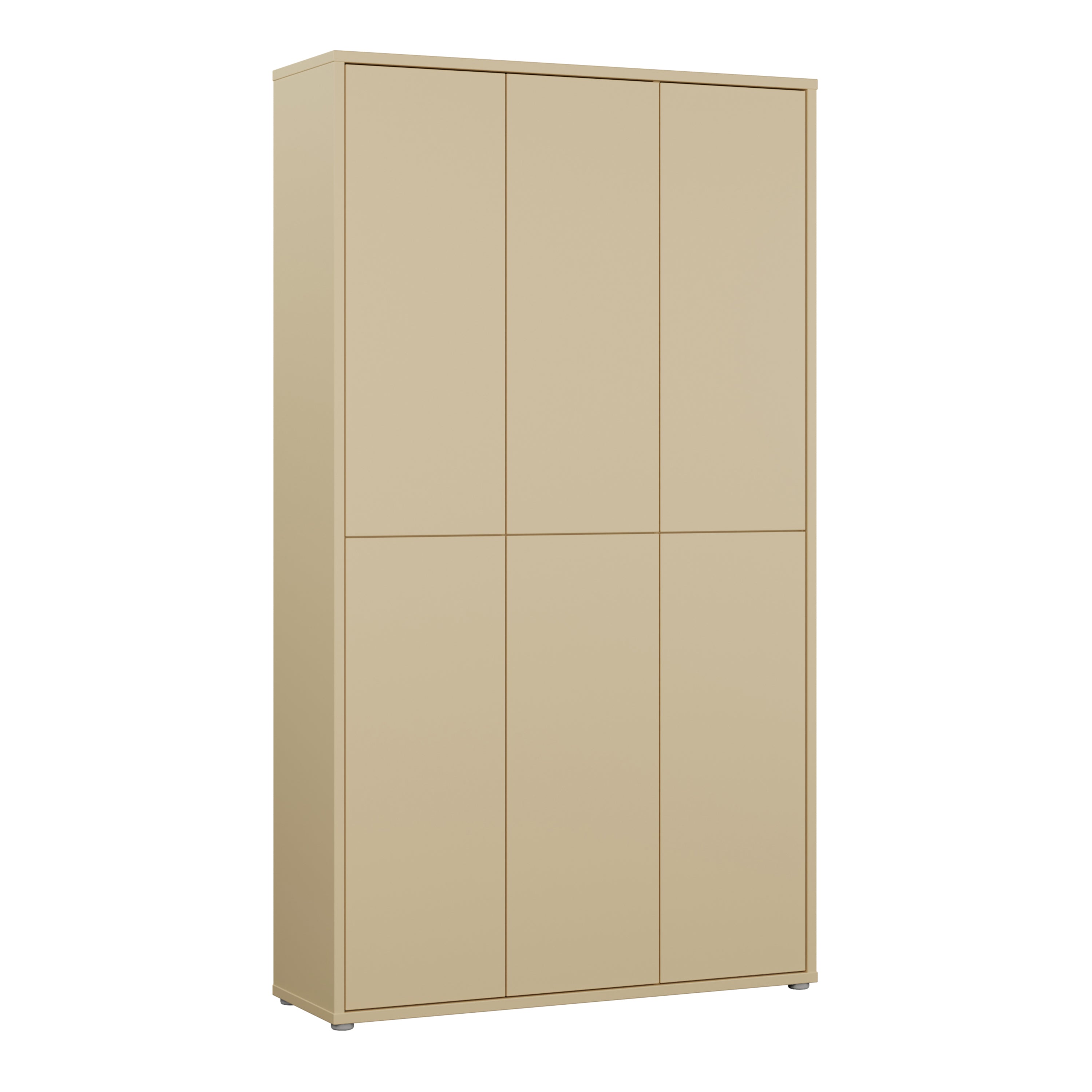Alice Springs Tall Shoe Cabinet with 6 Doors Push-to-Open in Butter Yellow