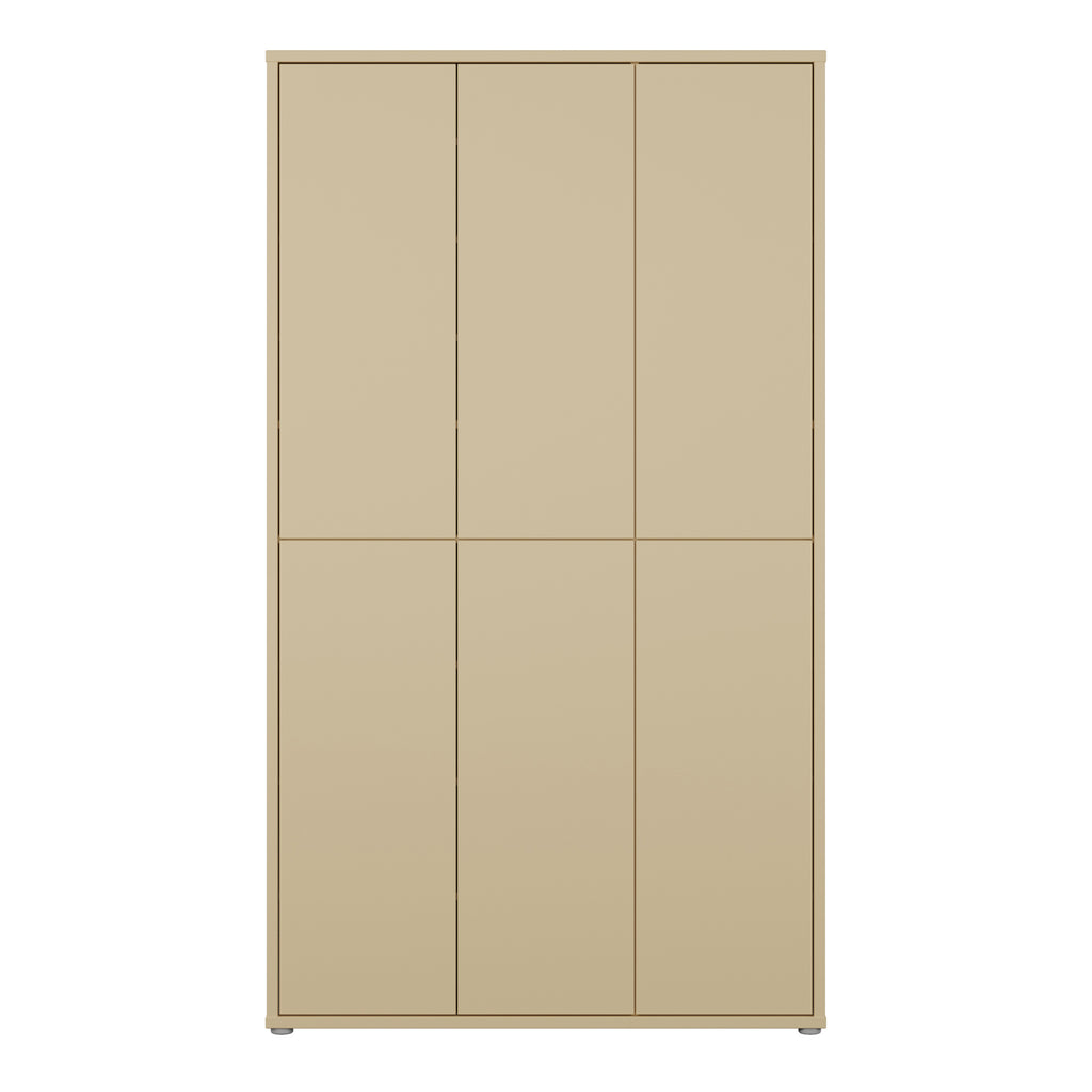 Alice Springs Tall Shoe Cabinet with 6 Doors Push-to-Open in Butter Yellow
