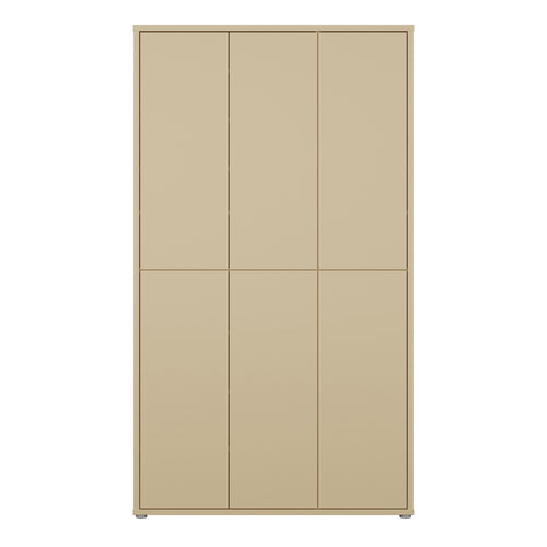 Alice Springs Tall Shoe Cabinet with 6 Doors Push-to-Open in Butter Yellow