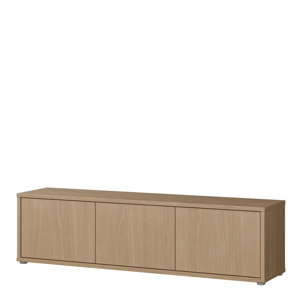 Alice Springs Wide TV Cabinet with 3 Doors Push-to-Open in Elegancia Oak