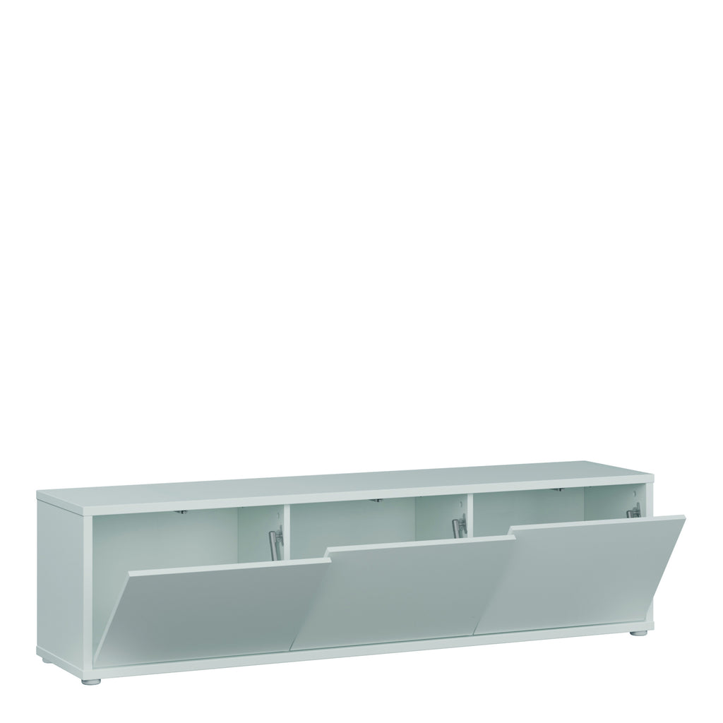 Alice Springs Wide TV Cabinet with 3 Doors Push-to-Open in Light Grey