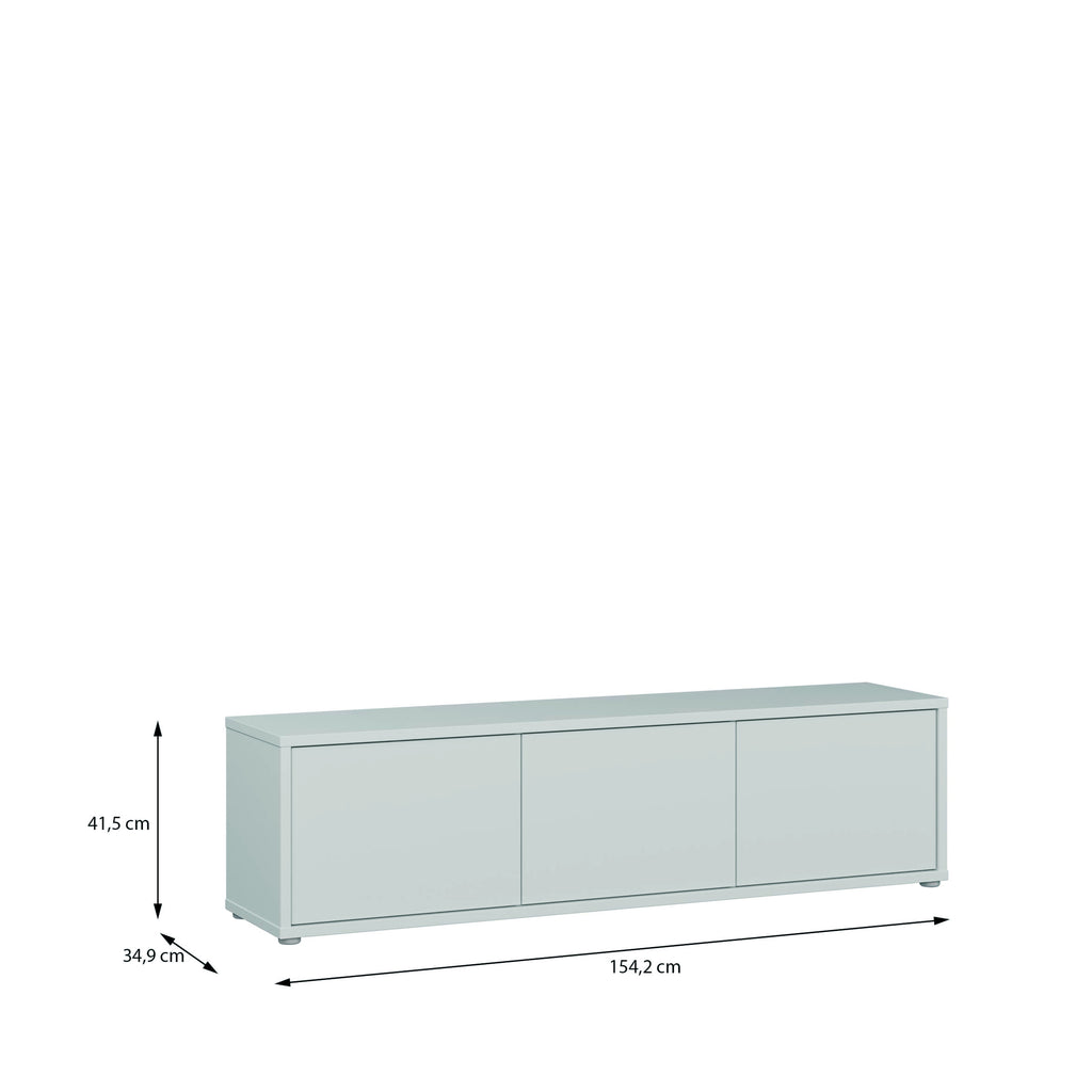 Alice Springs Wide TV Cabinet with 3 Doors Push-to-Open in Light Grey