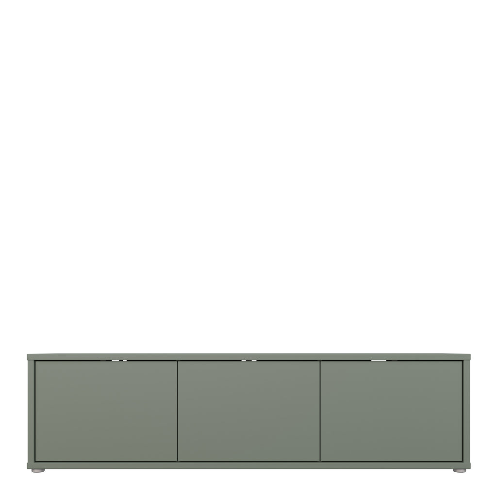Alice Springs Wide TV Cabinet with 3 Doors Push-to-Open in Sage Green