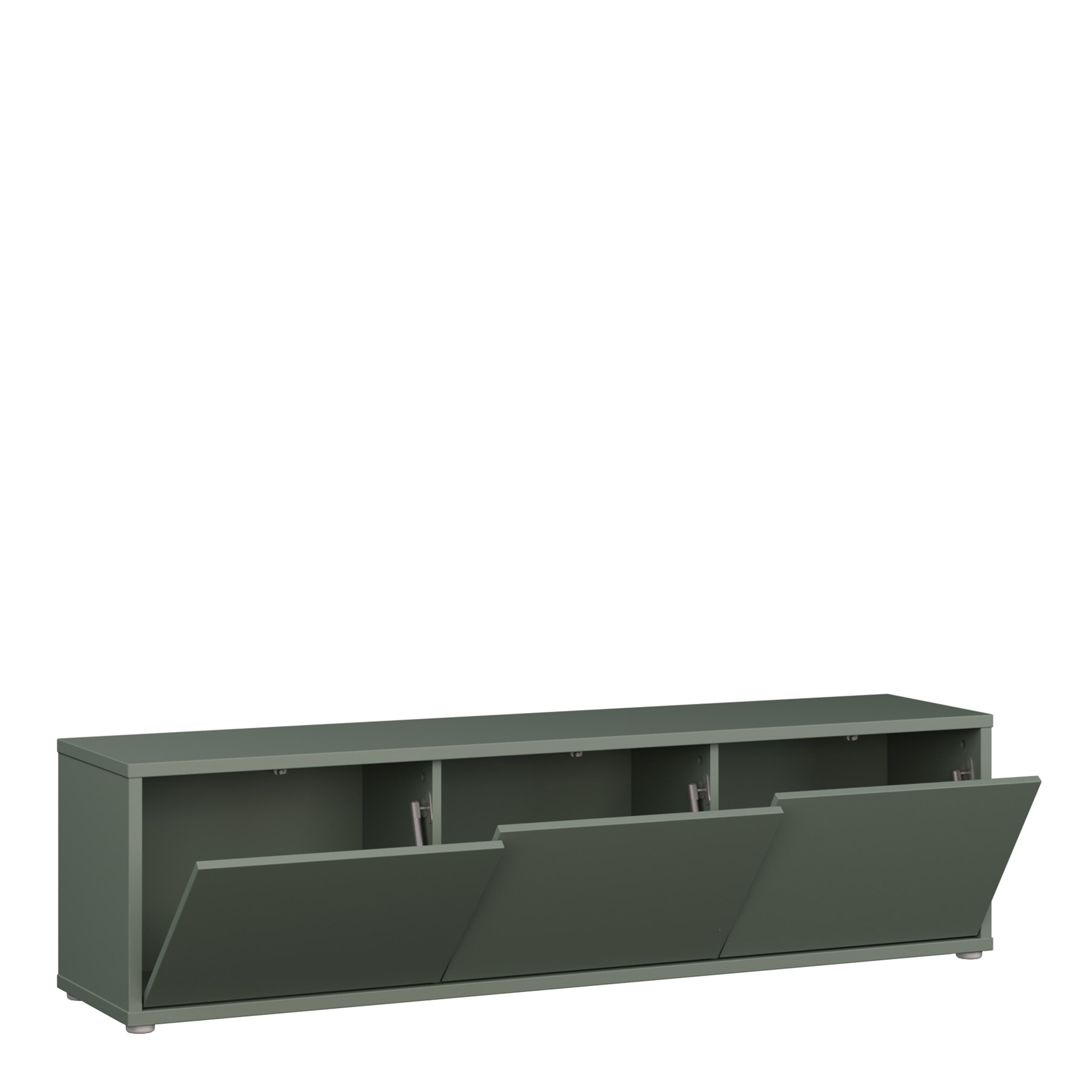 Alice Springs Wide TV Cabinet with 3 Doors Push-to-Open in Sage Green