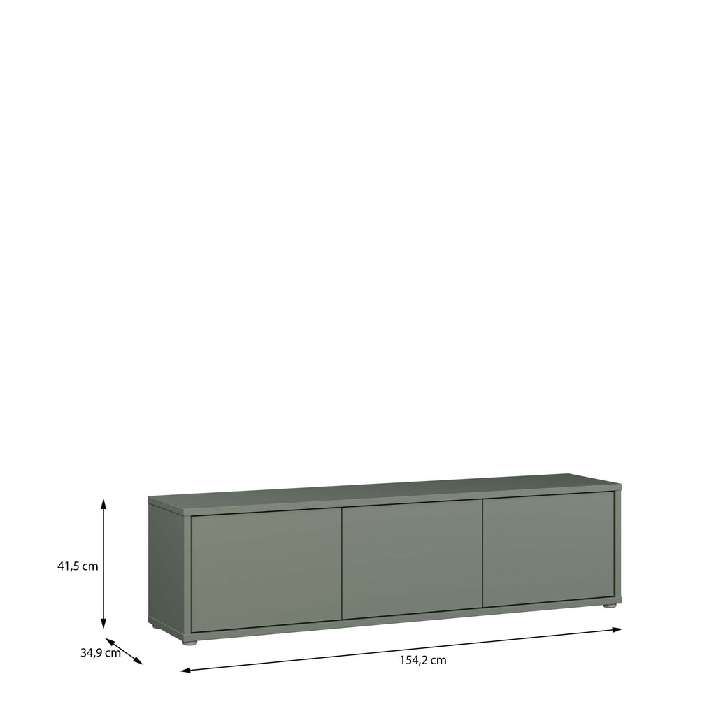 Alice Springs Wide TV Cabinet with 3 Doors Push-to-Open in Sage Green