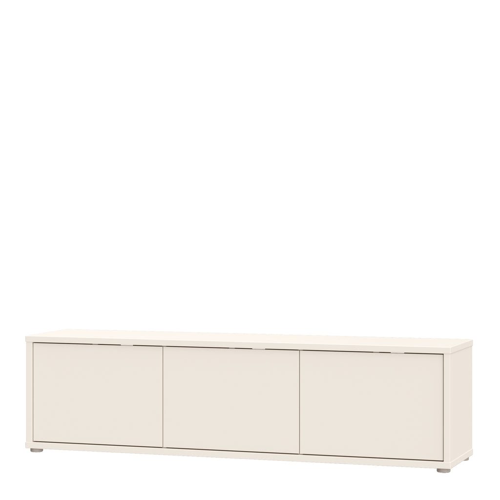 Alice Springs Wide TV Cabinet with 3 Doors Push-to-Open in Sand