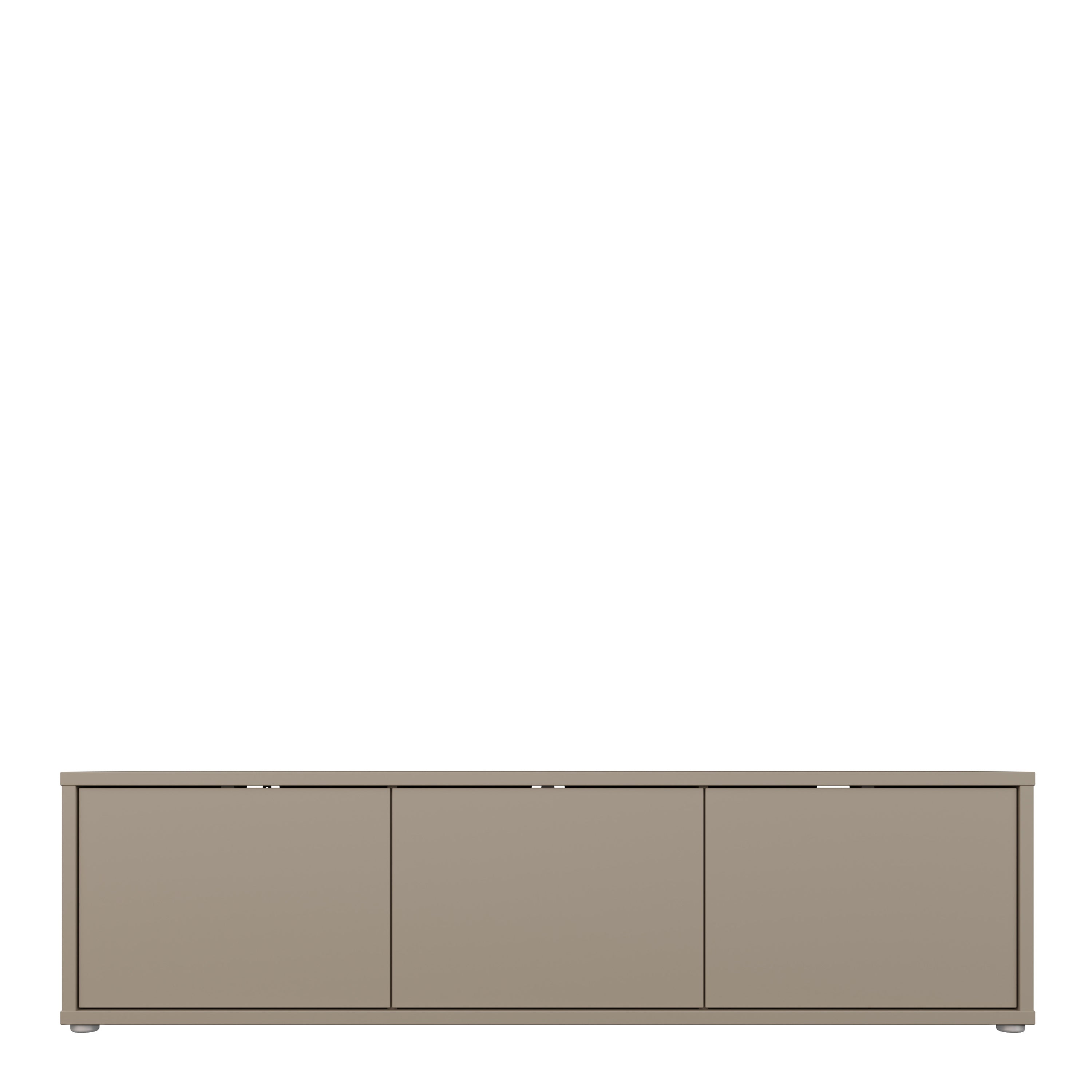 Alice Springs Wide TV Cabinet with 3 Doors Push-to-Open in Taupe