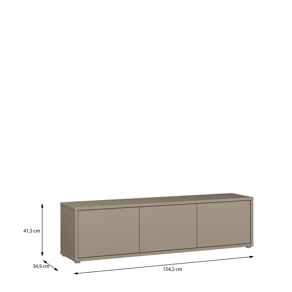 Alice Springs Wide TV Cabinet with 3 Doors Push-to-Open in Taupe