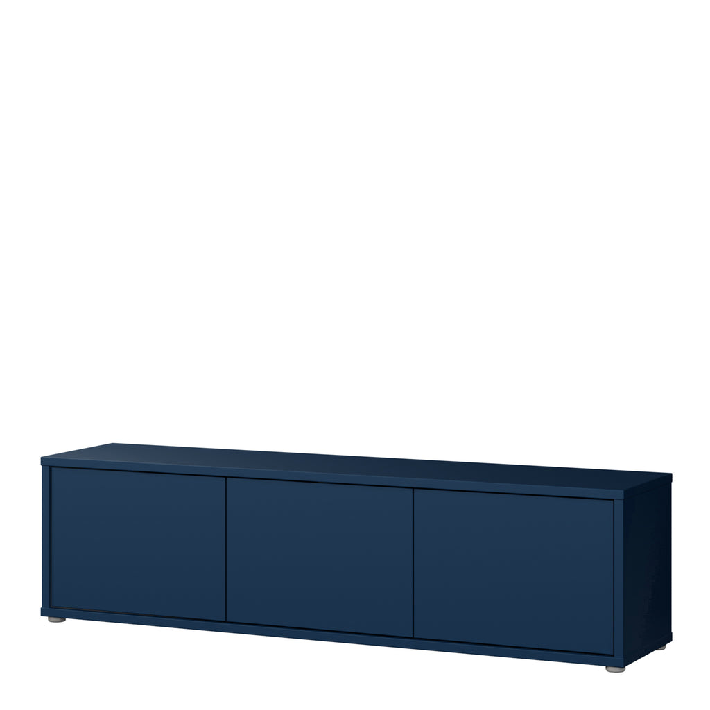 Alice Springs Wide TV Cabinet with 3 Doors Push-to-Open in Night Blue
