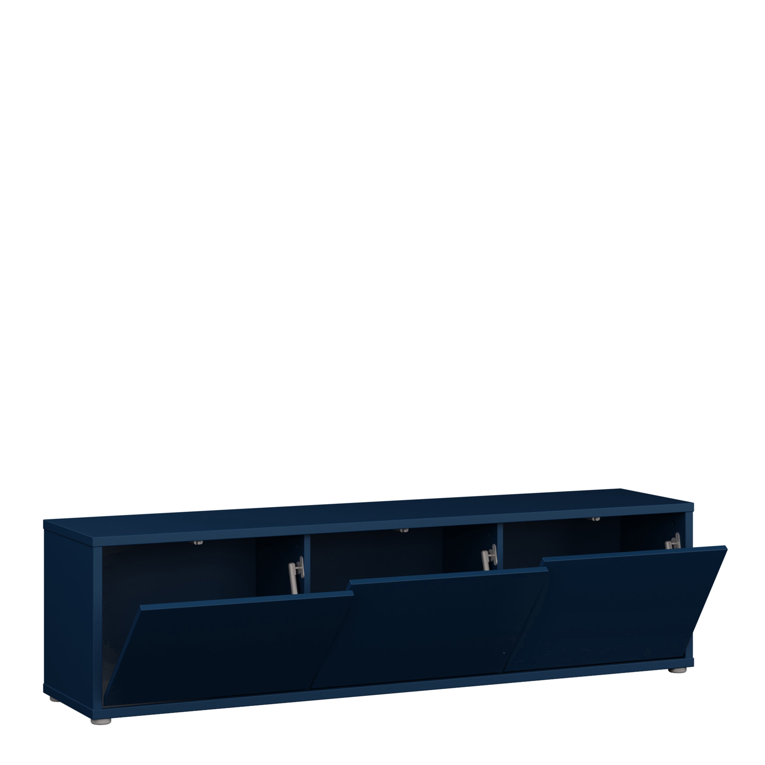 Alice Springs Wide TV Cabinet with 3 Doors Push-to-Open in Night Blue