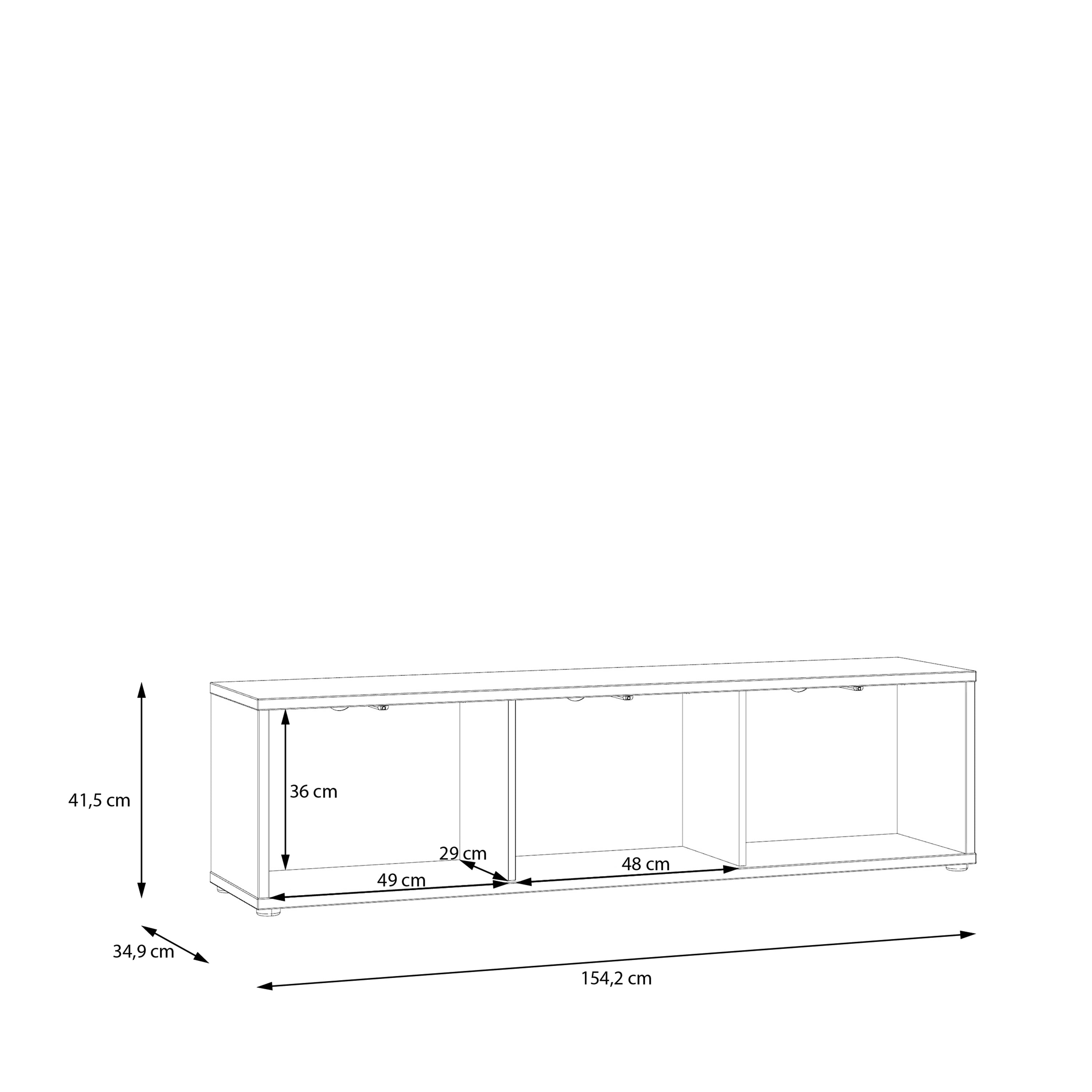 Alice Springs Wide TV Cabinet with 3 Doors Push-to-Open in Night Blue