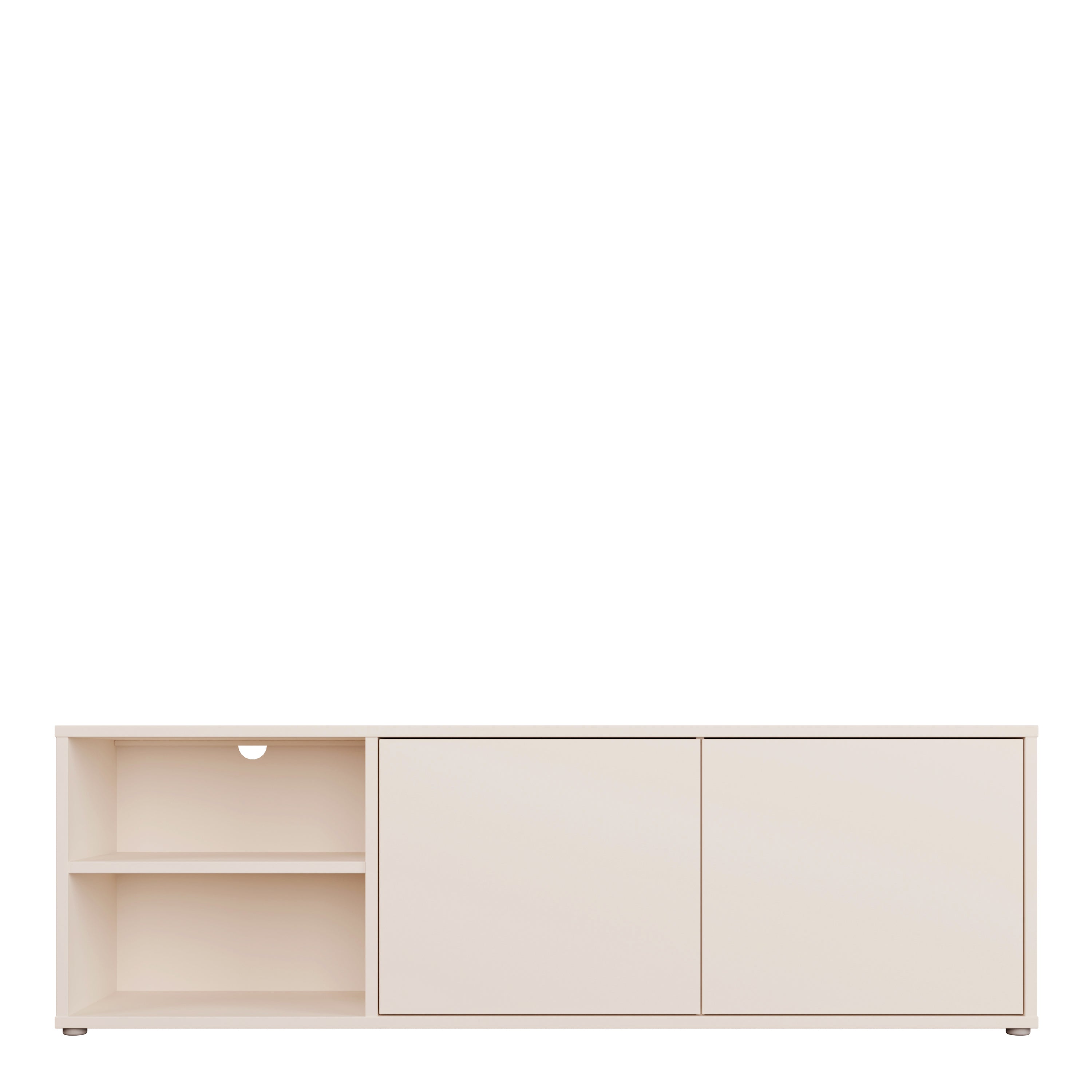 Alice Springs Wide TV Cabinet with 2 Doors Push-to-Open & 1 Open Shelf in Sand
