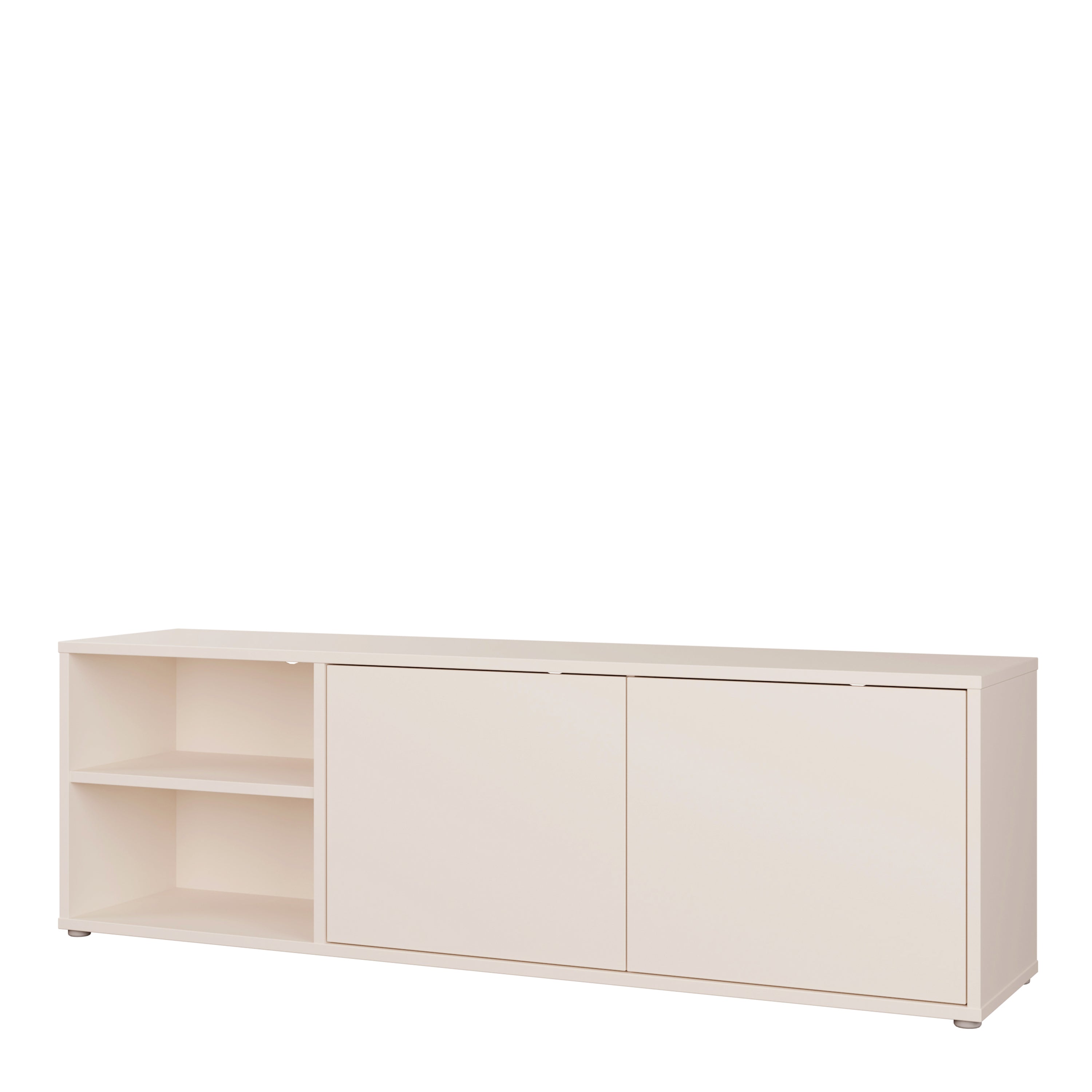 Alice Springs Wide TV Cabinet with 2 Doors Push-to-Open & 1 Open Shelf in Sand